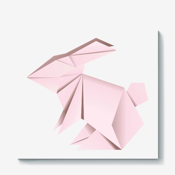 Холст «Розовый кролик оригами»