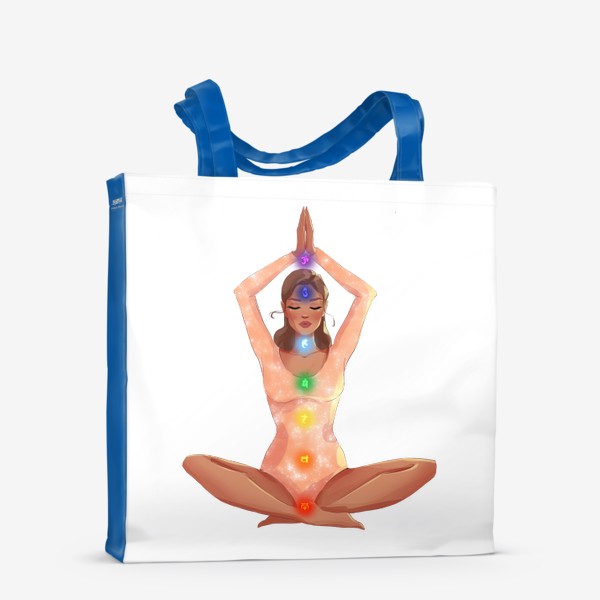 Сумка-шоппер «Медитирующая девушка с чакрами»