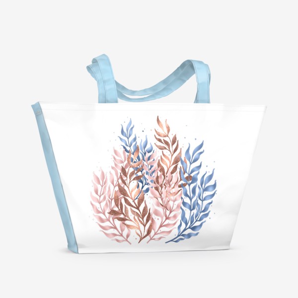 Пляжная сумка «Волшебные зимние веточки и листья»