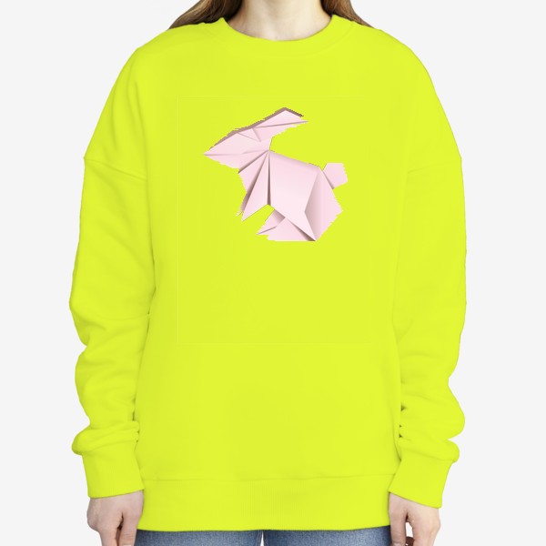 Свитшот «Розовый кролик оригами»