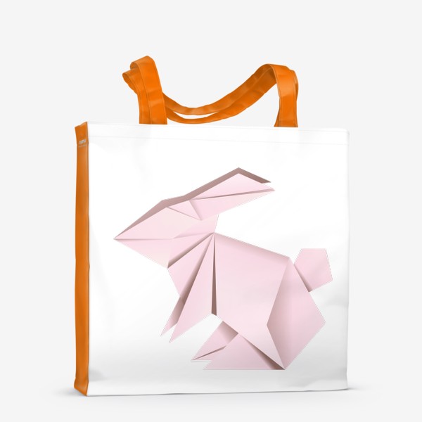 Сумка-шоппер «Розовый кролик оригами»