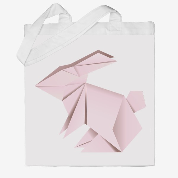 Сумка хб «Розовый кролик оригами»