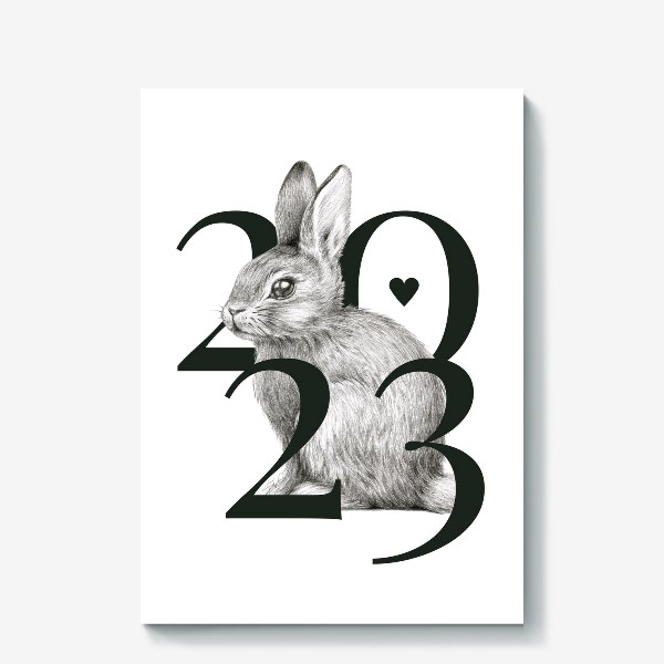 Холст «Год Кролика (Заяц, 2023)»