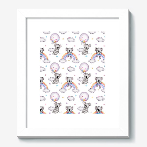 Картина «Паттерн мишки коалы на радуге и на воздушных шарах»