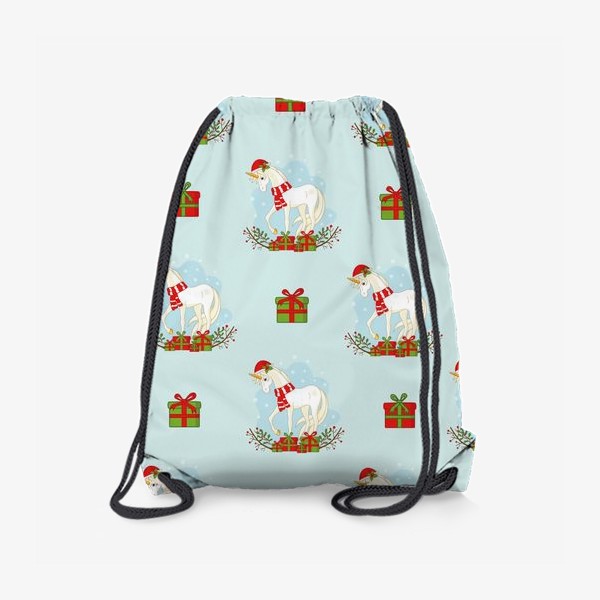 Рюкзак «Новогодний паттерн с единорогами»
