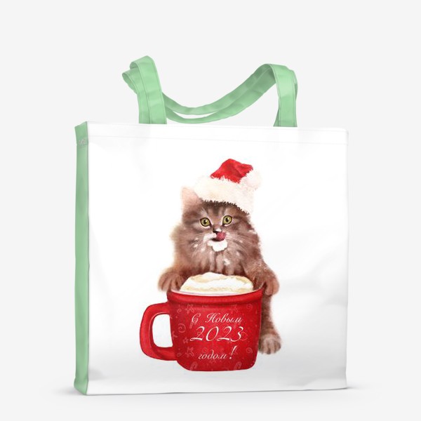 Сумка-шоппер «Новогодний котенок»