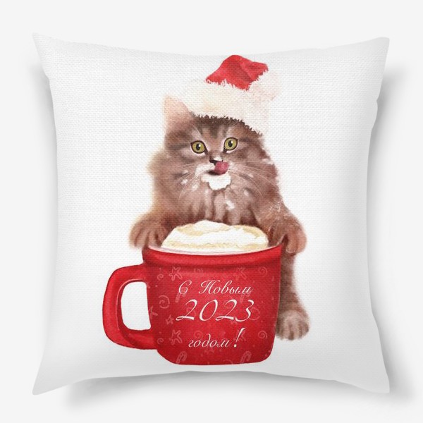 Подушка «Новогодний котенок»