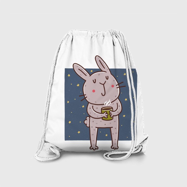 Рюкзак «Милый кролик с кружкой какао. Новый год 2023»
