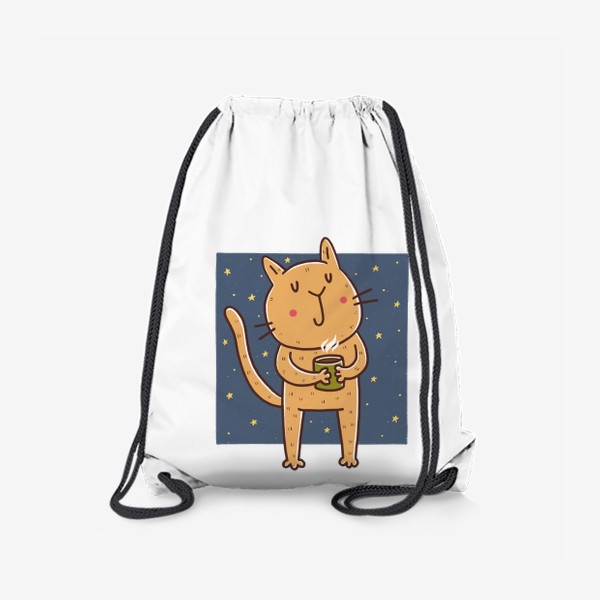 Рюкзак «Милый кот с кружкой какао. Новый год 2023»