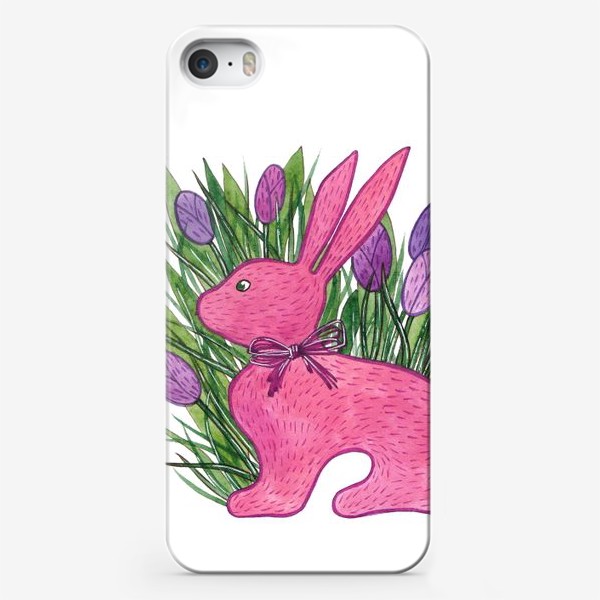 Чехол iPhone «Розовый кролик. Новый год 2023. Год Кота и Кролика»
