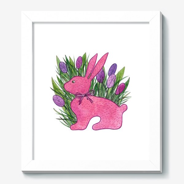 Картина «Розовый кролик. Новый год 2023. Год Кота и Кролика»