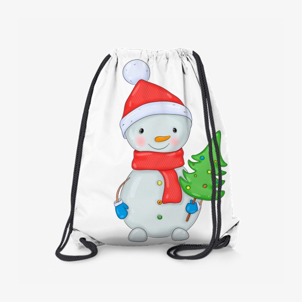 Рюкзак «Снеговик с новогодней елкой. Новый 2023 год!»