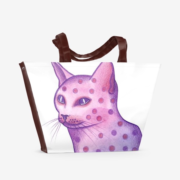 Пляжная сумка «Розовый кот. Год Кота 2023. Новый год»