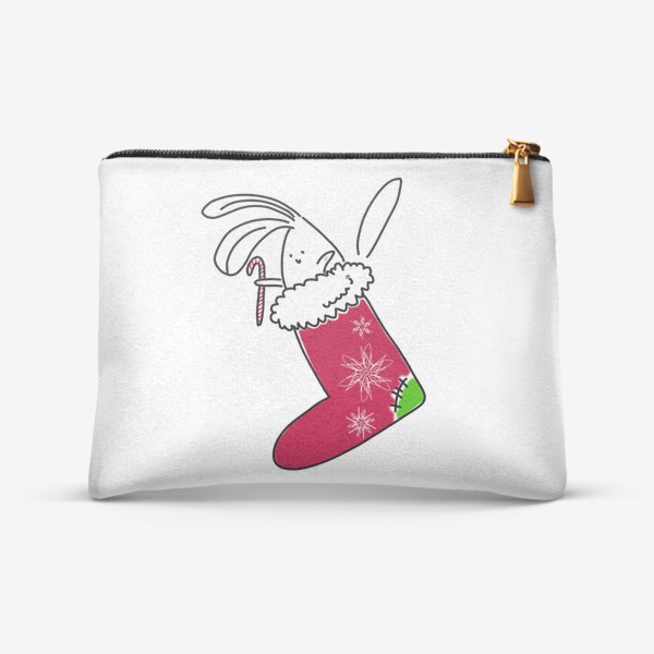 Косметичка «Кролик в рождественском носке. Новый год идет!»