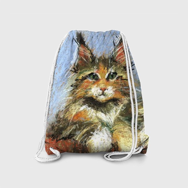 Рюкзак «Мейн-кун кот. Масляная пастель. Пушистая Кошка. »