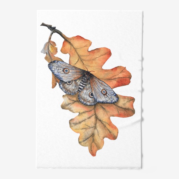 Полотенце «Бабочка Мотылек Листья Осень Дуб Насекомые»