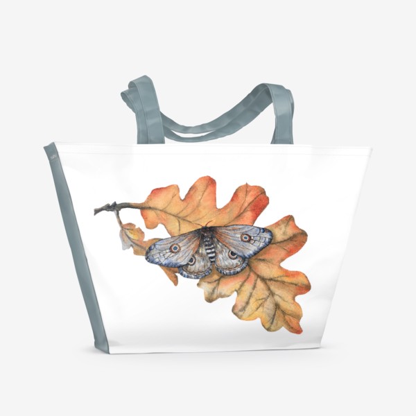 Пляжная сумка &laquo;Бабочка Мотылек Листья Осень Дуб Насекомые&raquo;