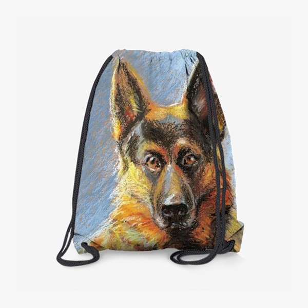 Рюкзак «Собака. Масляная пастель. Немецкая овчарка»