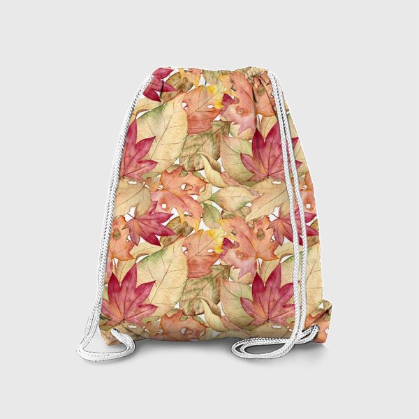 Рюкзак «Осенний паттерн с акварельными листьями»