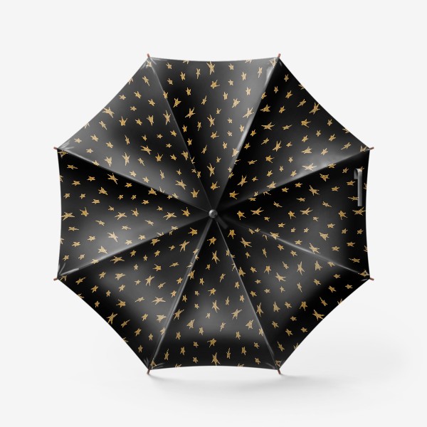 Зонт «Паттерн золотые звёзды на чёрном фоне»