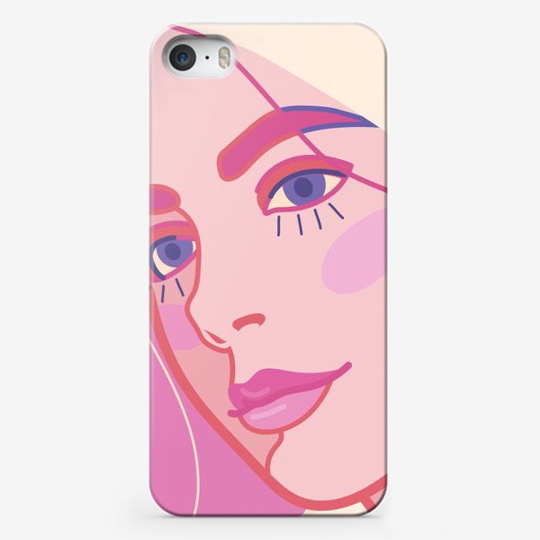 Чехол iPhone «женский портрет в розовых тонах»
