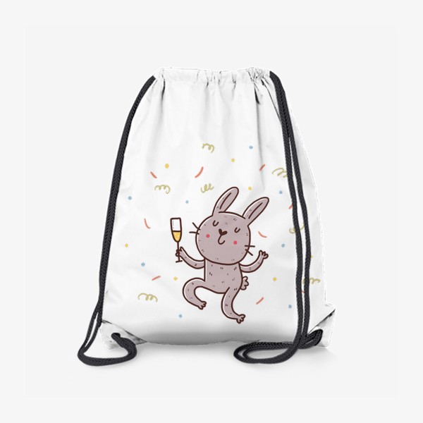 Рюкзак «Веселый кролик и шампанское. Новый год 2023»