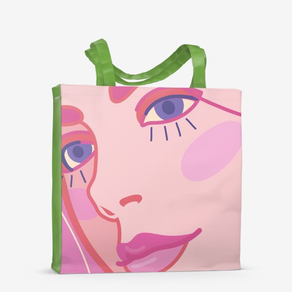 Сумка-шоппер «женский портрет в розовых тонах»
