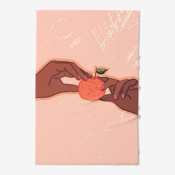 Полотенце «руки с темной кожей, держащие мандарин»
