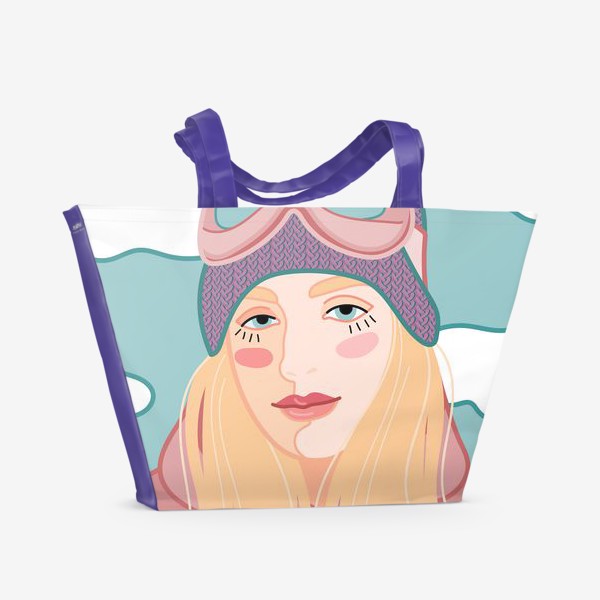Пляжная сумка «девушка в одежде для спорта»