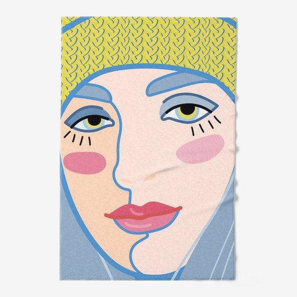 Полотенце «женский портрет с яркими губами»
