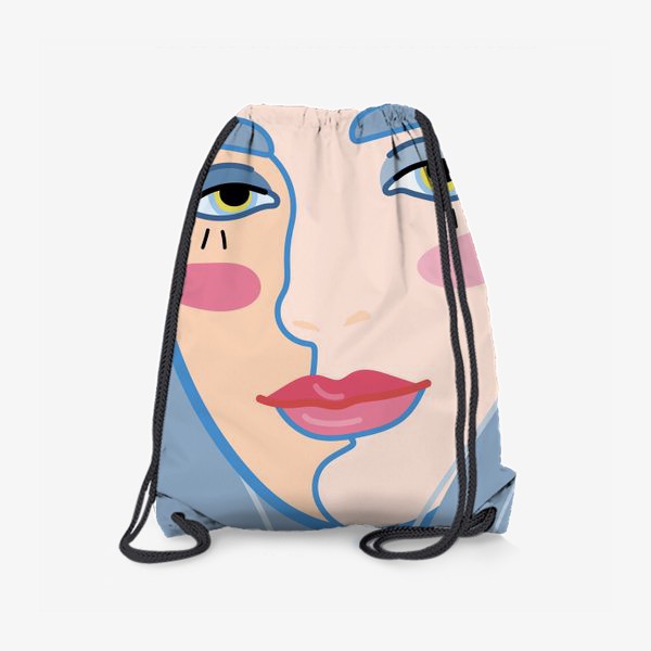 Рюкзак «женский портрет с яркими губами»