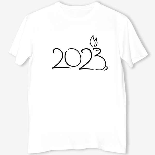 Футболка &laquo;2023. Новогодний леттеринг, Год кролика&raquo;