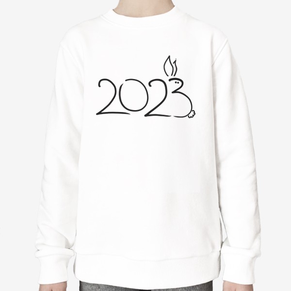 Свитшот «2023. Новогодний леттеринг, Год кролика»