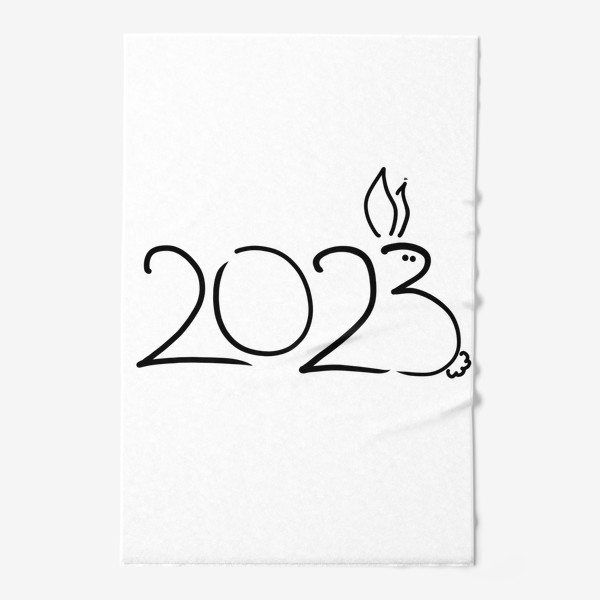 Полотенце «2023. Новогодний леттеринг, Год кролика»