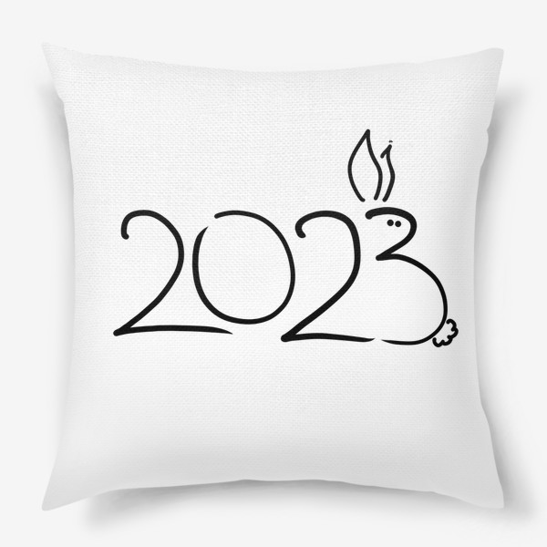 Подушка «2023. Новогодний леттеринг, Год кролика»