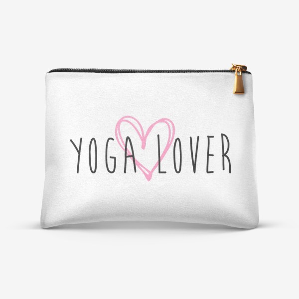 Косметичка «Yoga lover. Надпись Любитель йоги»
