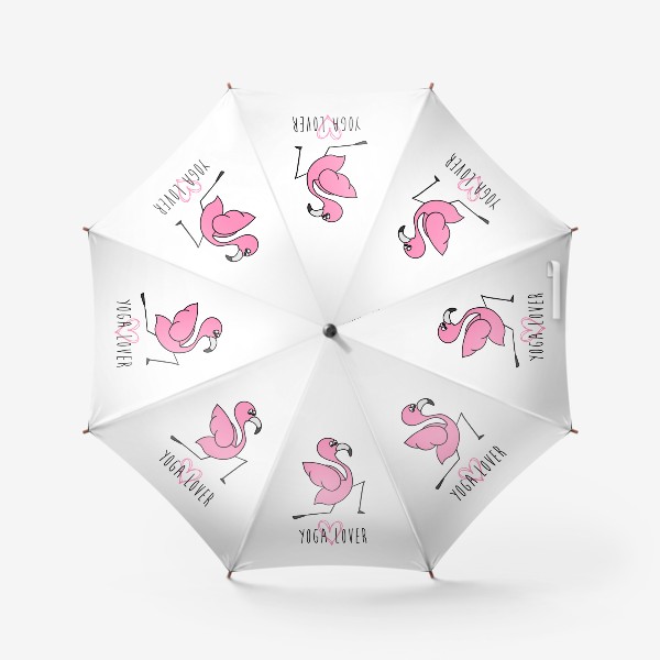 Зонт «Yoga lover. Розовый фламинго в йога позе»