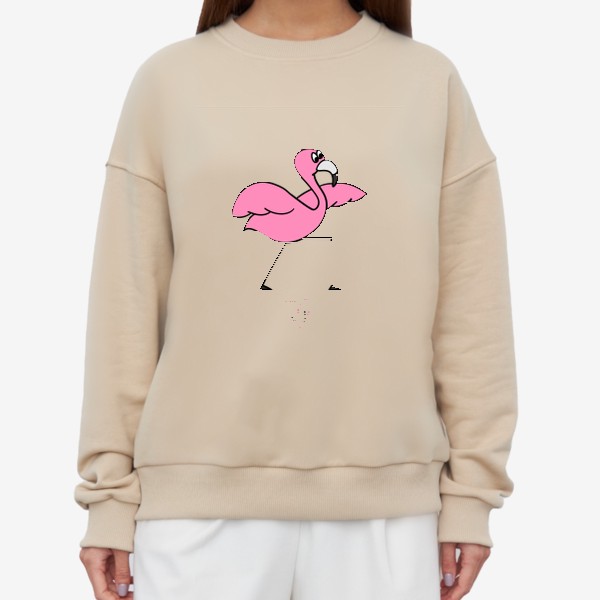 Свитшот «Yoga lover. Розовый фламинго в йога позе. Надпись для тренера»