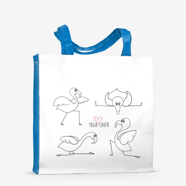 Сумка-шоппер «Yoga lover. Фламинго в йога позах. Принт для тренера »