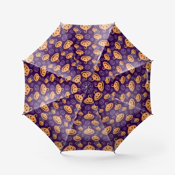 Зонт «Хэллоуин, паттерн с тыквами»