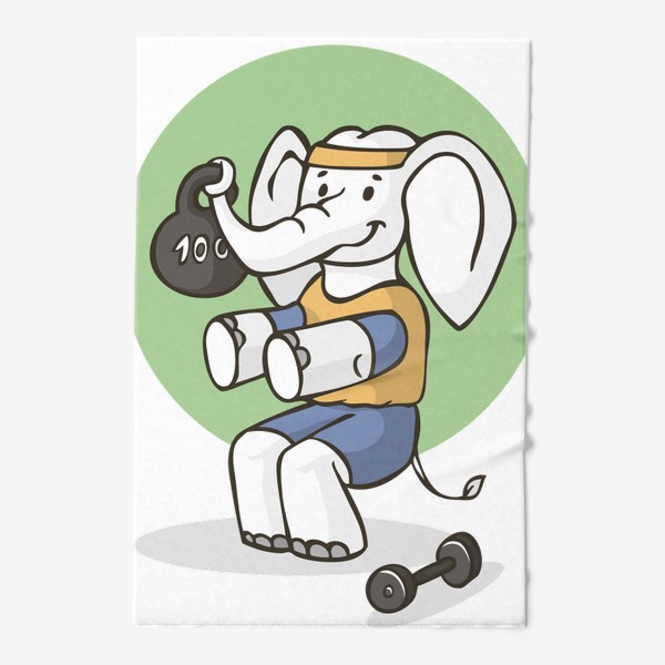 Полотенце «иллюстрация слон атлет спортсмен»