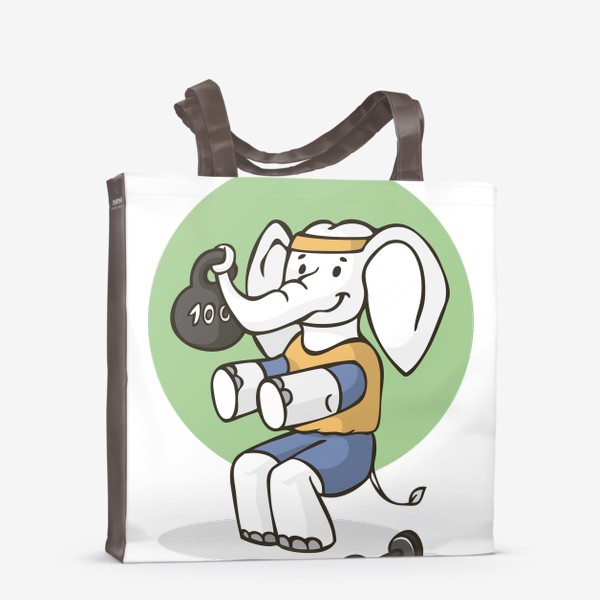 Сумка-шоппер «иллюстрация слон атлет спортсмен»