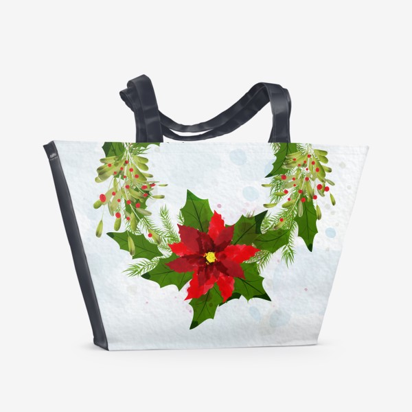 Пляжная сумка «Новогодне-Рождественский венок»