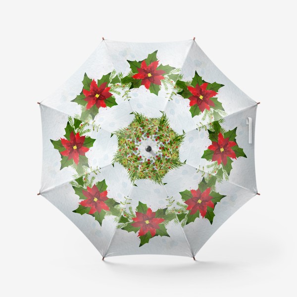Зонт «Новогодне-Рождественский венок»