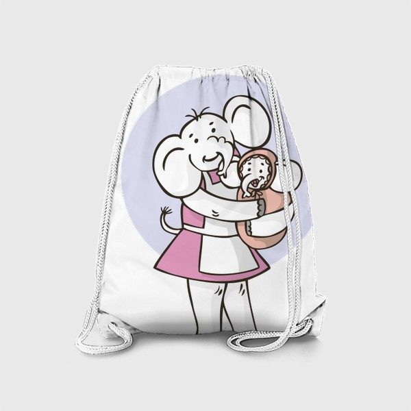 Рюкзак «иллюстрация слон мама с младенцем»