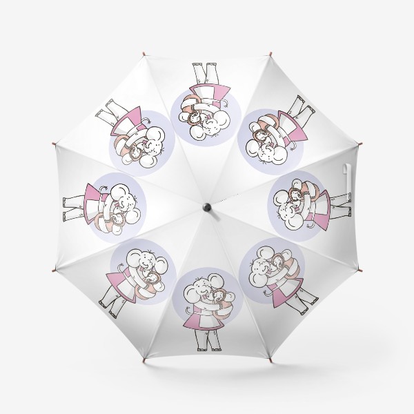 Зонт «иллюстрация слон мама с младенцем»