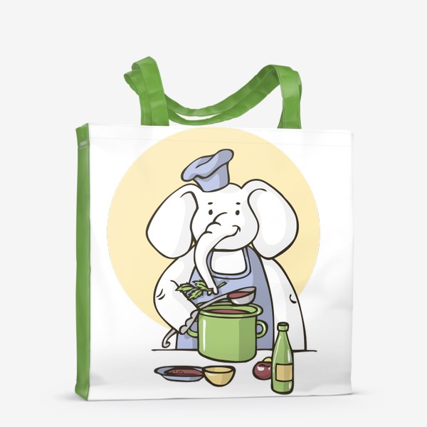 Сумка-шоппер «иллюстрация слон повар»