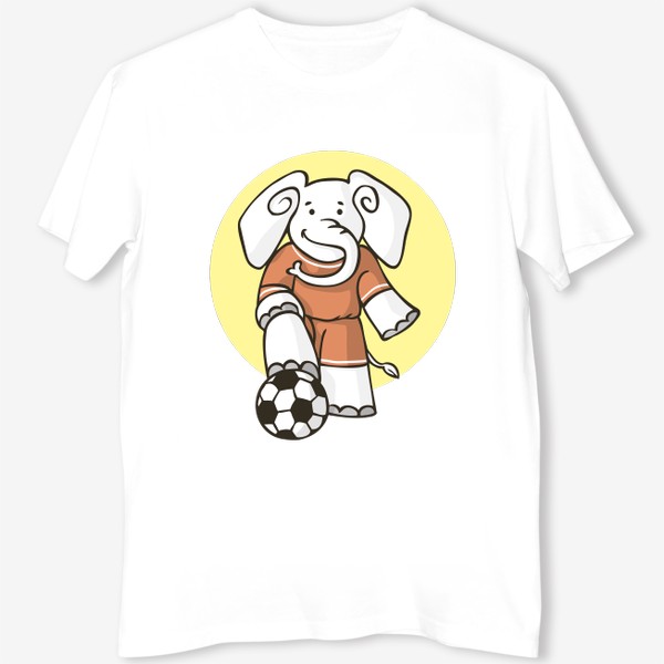 Футболка «иллюстрация слон спортсмен футболист»