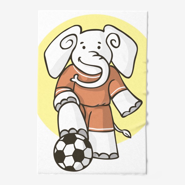 Полотенце «иллюстрация слон спортсмен футболист»