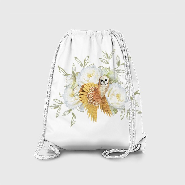 Рюкзак «Совушка с белыми розами I»